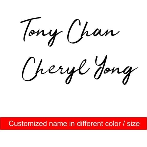 2pcs Vinyl English Name Customize Design for MTB Carbon Road Bike Bicycle Cycling Race Decals Water Proof