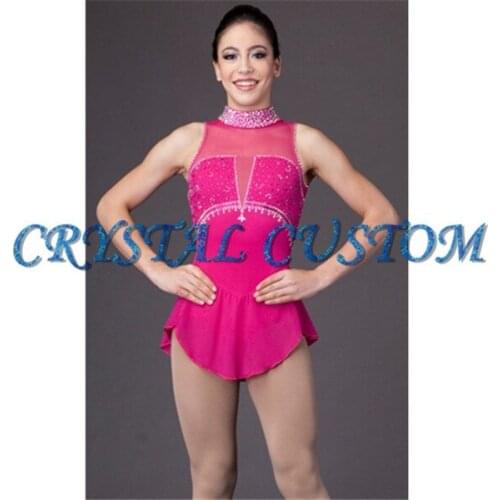 2016 Child Figure Skating Dresses With Spandex New Brand Vogue Figure Skating Competition Dress For Girls DR3019