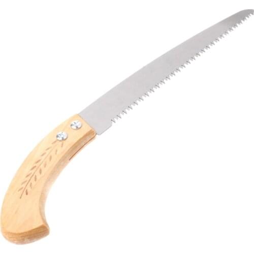 270mm Pruning Saw 3 Cutting Edges 65 Mn Woodworking Garden Tool with Wood Handle 62KC