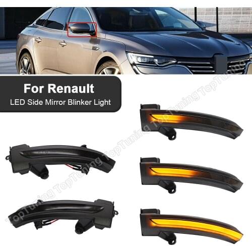 2x Smoked Amber LED Dynamic Side Mirror Blinker Lights For Renault Megane IV 2016-2019 Talisman 2016- Mirror Auto Turn Signal