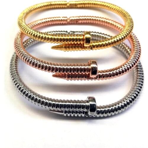 3 Pcs Nail Shape Bracelet Unisex Man Women Jewelry Cute Pretty Darling Melodious Gracious Adorable Nice Good Useful