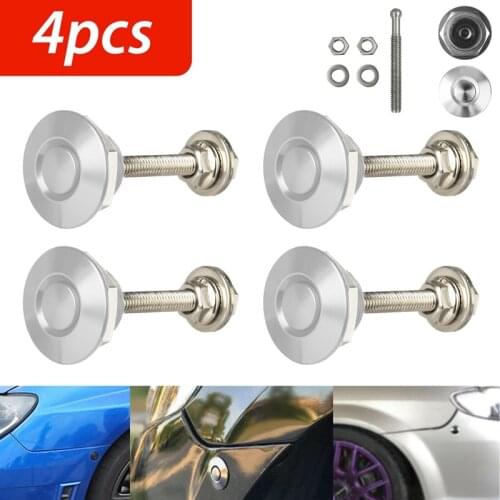 4X Quick Release Push Hood Latch Button Car Pin Bonnet Lock Bumper Clip Latches