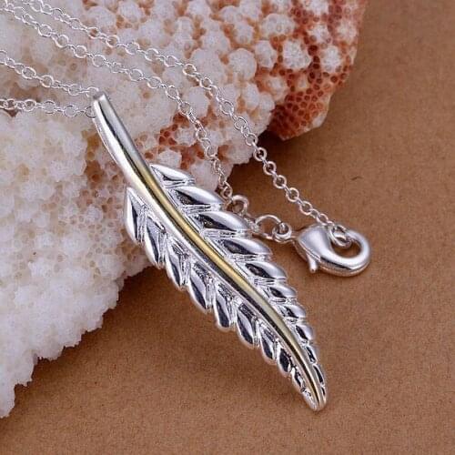 925 jewelry silver plated Jewelry Pendant Fine Fashion Cute Colorful Feather Necklace Pendants Top Quality CP039