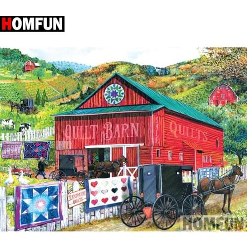 HOMFUN Full Square/Round Drill 5D DIY Diamond Painting "House landscape" Embroidery Cross Stitch 5D Home Decor Gift A17927