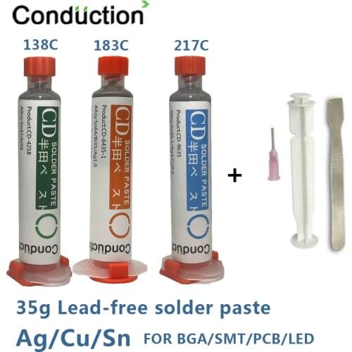 Lead-free solder paste maintenance soldering tin for BGA SMT PCB 138 183 217 degrees environmental protection tin mud CPU tin35g
