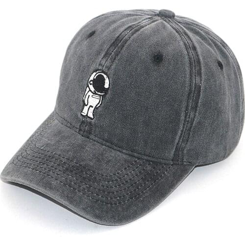 100% cotton washed astronaut embroidery sports baseball cap men women fashion dad hat hip hop snapback hats unstructured