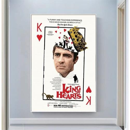 CP1128 King of Hearts (3) Classic Hot Movie Print Silk Fabric Poster Indoor Wall Art Decor Gift