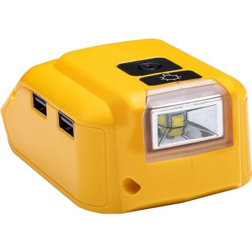 DCB090 Suitable for Dewalt 12V18V Lithium Battery Power Tool Charger Dual USB with 3W Lamp