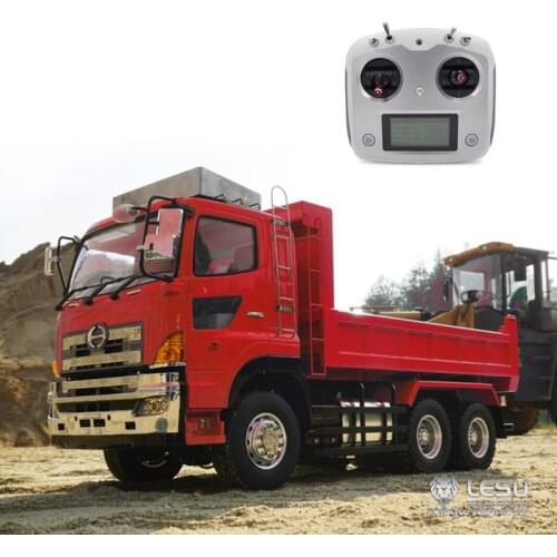 1/14 Scale LESU RC Model Hydraulic 6*6 Dumper Truck With Painted Red Car Motor Radio Included Model THZH0333-SMT4