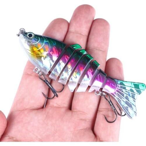 HENGJIA 5pcs 10cm 13.5g Embryo 7 Segment Unpainted DIY Swimbait Blank Body Artificial Hard Bait No Eyes No Hook