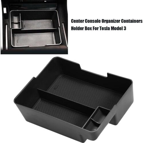 KKMOON Car Armrest Box Center Console Storage Glove Box Organizer Insert Tray Auto Accessories For Tesla Model 3 2017-2019