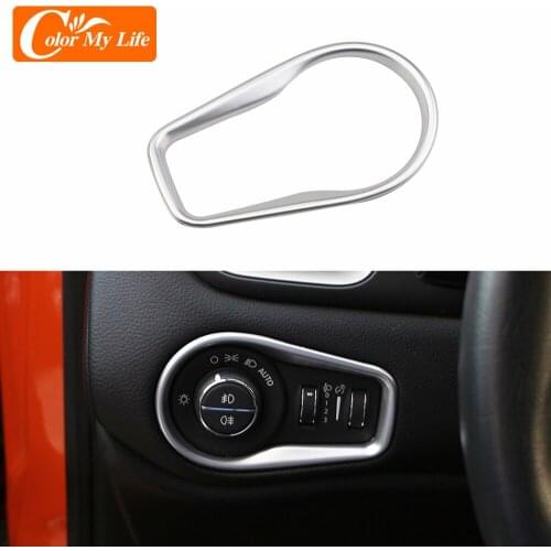 For Jeep Renegade 2015-2020 Headlight Adjustment Button Frame Cover Interior Matte Decoration Auto Accessories Car Styling