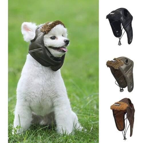 Pet Dog Cute Aviator Caps Pet Costume Cosplay Warm Windproof Pilot Hats for Small Medium Large Dogs Winter Dogs Accessories Hats