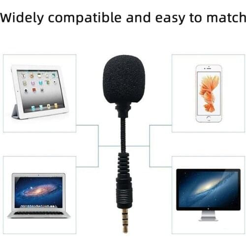 Mini Noise Reduction Microphone for Recording Live Portable Small Microphone Mobile Phone Computer Direct Plug 3.5mm Audio Plug