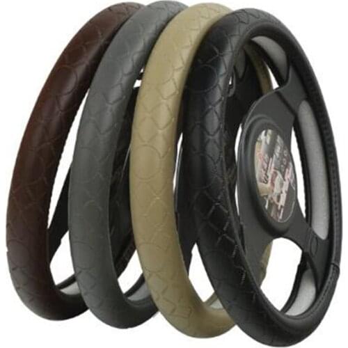 Fashion Car Steering Wheel Cover Genuine Leather Steering-wheel Non-slip Auto Car Styling