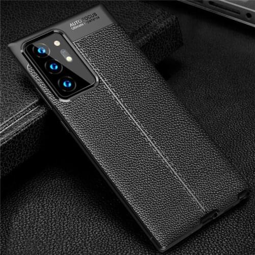 Soft TPU Case For Samsung Galaxy Note20 Ultra Case Leather Texture Silicone Phone Cover For Samsung Galaxy Note 20 Ultra Coque
