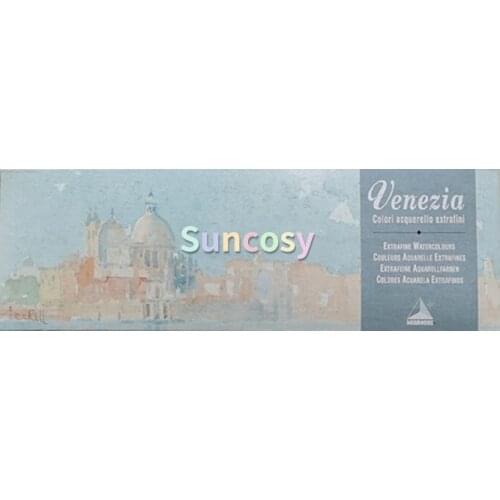 Maimeri Venezia Extra Fine Watercolour Metal Box Set, 12 Half Pans, Maimeri Blu Professional Watercolor Set