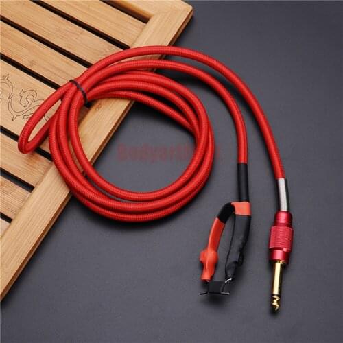 Newest Red Top Tattoo Clip Cord For Tattoo Machine Gun Power Kit Set Supply TCC11-RD#Free Shipping