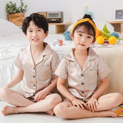 New Childrens Pajamas Sleepwear Set Fashion Toddler Kids Baby Short Sleeve Home Sleepwear Casual Infant Baby Girls Nigntwear