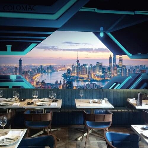 Colomac Custom 3D Vision Space Extension Wallpaper KOL Architecture Sea View Background Mural Wall Stickers Decor Drop Shopping