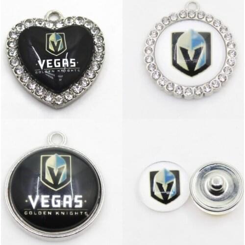 Ice Hockey Sport Vegas Charms Golden Knights Dangle Charms Mix Style DIY Pendant Bracelet Necklace Earrings Jewelry Accessories