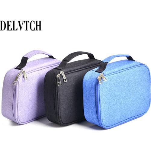Portable 3 Layer 72 Hole Detachable Canvas Pencil Case Zipper Art Painting Drawing Pen Storage Bag Organizer Stationery Box