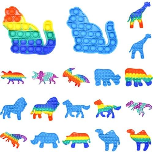 Silicone Push Bubble Autism Toy Early Educational Tool Pressure Reliever Anti Stress Relief Sensory Decompression Fidget Toy