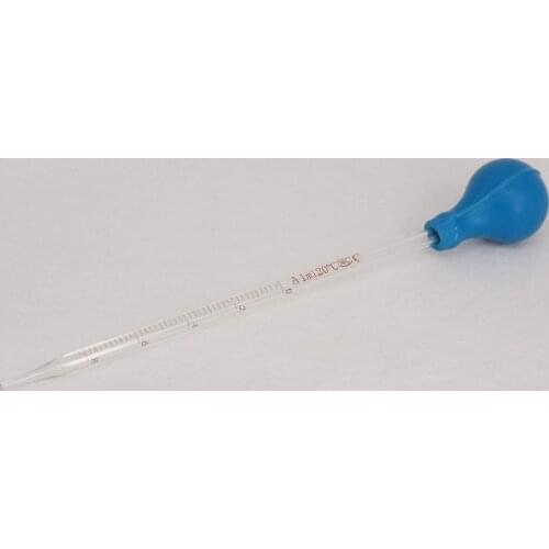 1ml Glass Graduated Pipette with Rubber Bulb Lab Chemistry Dropper Dispensing