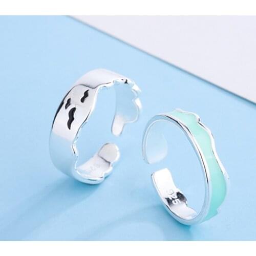 YIZIZAI New Simple Niche Design End Of The World Counple Rings For Women Men Silver Color Seagull Ring Jewelry Personality Gift