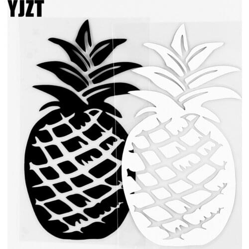 YJZT 8×14.9CM Hawaiian Pineapple Car Window Vinyl Decal High Quality Car Stickers Black / Silver 10A-0840