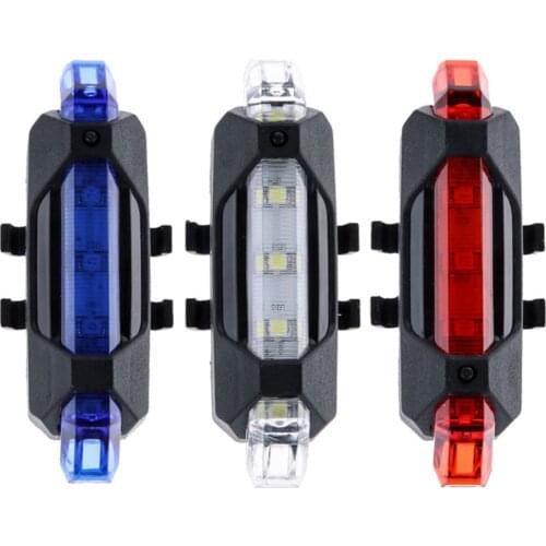 Portable USB Rechargeable Bike Bicycle LED Taillight Rear Safety Warning Light Taillight Lamp Super Bright Bike Accessories ASD