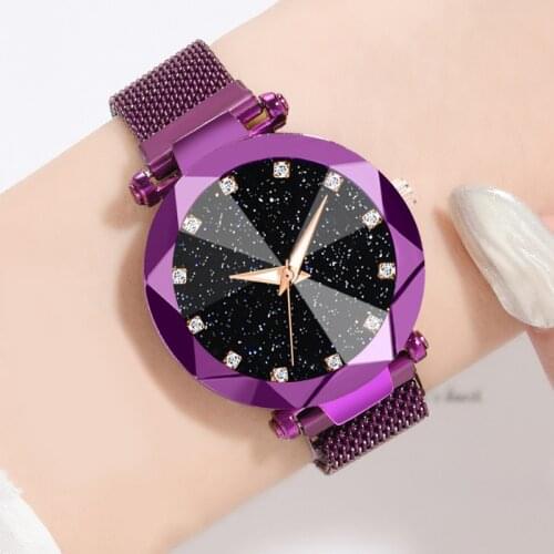 Ladies Magnetic Starry Sky Clock Luxury Women Watches Fashion Diamond Female Quartz Wristwatches