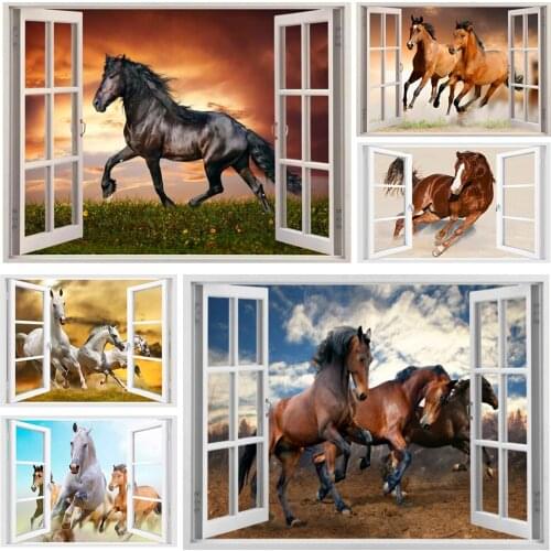 Animals Diamond Painting Full Square Drill Embroidery Horse Pictures Rhinestone Cross Stitch Home Decor Gift