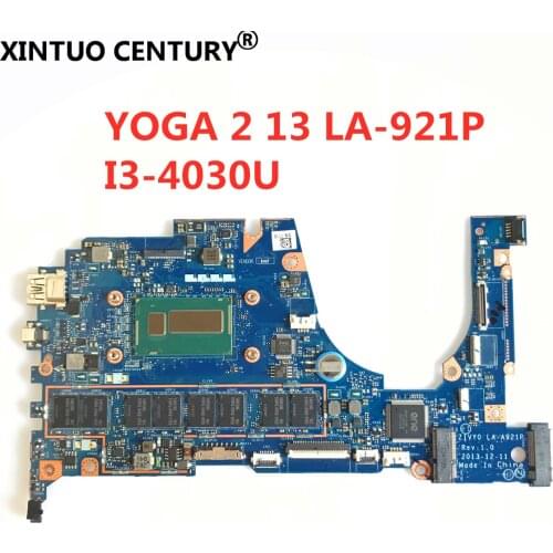 ZIVY0 LA-A921P mainboard for Lenovo YOGA2-13 Yoga 2 13 Motherboard with I3-4010/4030U cpu 4G memory 5B20G55969 5B20G19207