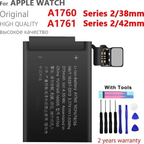 100% Genuine Replacement A1760 A1761 For Apple Watch Series 2 A1760 38mm A1761 42mm Watch Batteries Batteria With Tools
