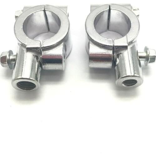 2x Motorcycle Bike 7/8'' Handlebar Mirror Mounting Clamp Bracket Clip 10mm