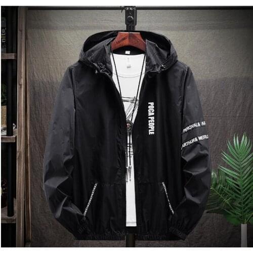 2021 Fashion Jacket Summer New Arrival Casual Man Windproof Coat Mens Hooded Windbreaker Jacket