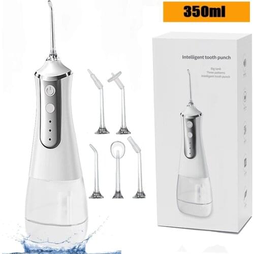 350ml Electric Teeth Cleaner Waterproof Teeth Flosser Water Flosser Cordless Dental Oral Irrigator Rechargeable for Travel Home