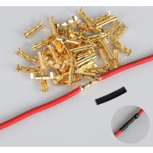 50pcs/100pcs 453 u-terminal lug wire butt joint cold terminal, fascia of small tooth with heat shrinkable tube 0.3-1.5mm2