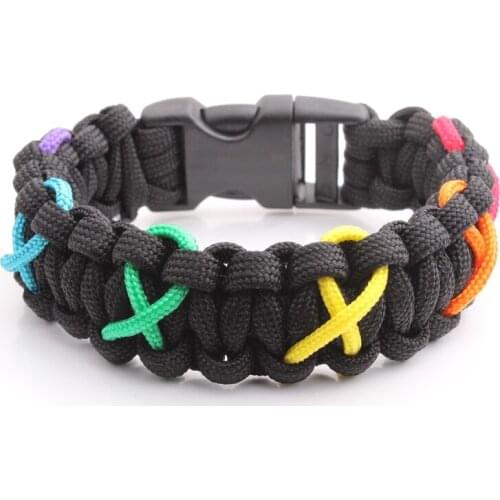 550 Paracord Parachute Cord Lanyard Survival Bracelet Rainbow,Climbing Camping survival equipment