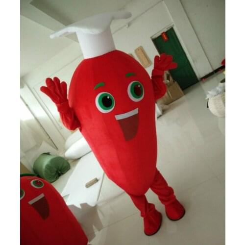 Vegetables Theme Anime Cosplay Costumes Cartoon Charactor Red Pepper Mascot Costumes for Sale Halloween Carnival Fancy Dress