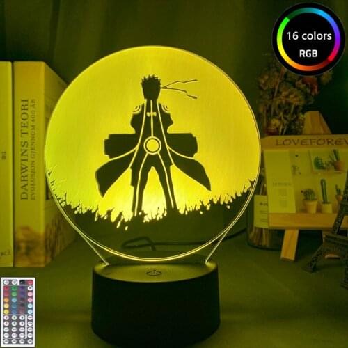 Anime Night Light for Children Bedroom Decor Naruto Uzumaki Naruto LED 3d Night Lamp Kids 3d Light Gift Toys for Children Manga