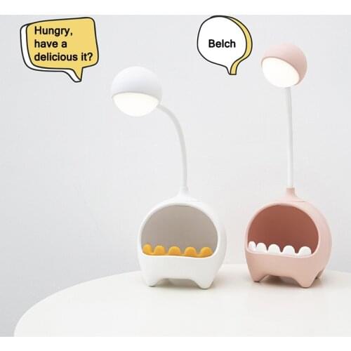 Big Mouth Monster Storage Reading Lamp Infinite Dimming Student Home Desktop Learning Small Desk Lamp Rechargeable Night Light