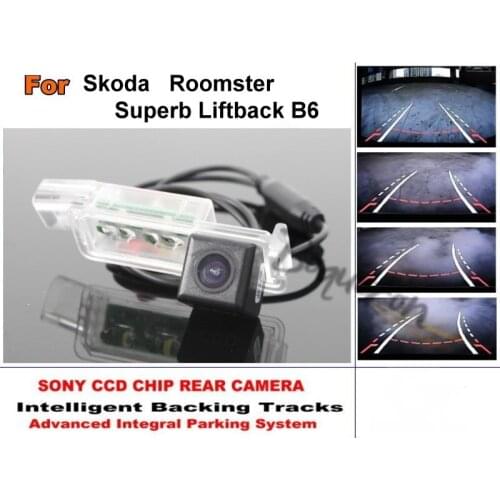 For Skoda Roomster Superb Liftback B6 2016-2014 Tracks Dynamic Tragectory Car Reverse Backup Parking Rear View Camera