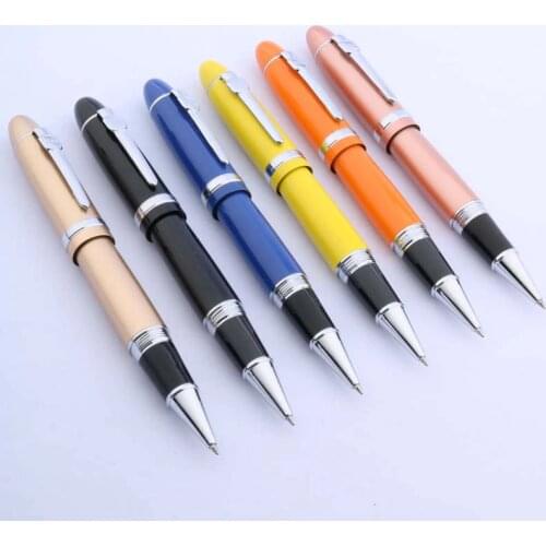 Hot Sale Beautiful Orange Lacquered With Silver Trim 0.5mm Roller ball Pen On Promotion JINHAO 159