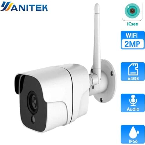 2MP IP Camera Wifi Outdoor Waterproof HD H.265 Camera Wireless Night Vision Surveillance Bullet HD CCTV Camera ONVIF iCsee
