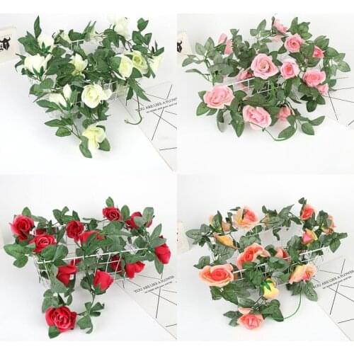 220cm Artificial Rose Flowers Rattan Autumn Small Peony String Decor Silk Fake Garland For Wedding Home Hotel Garden Decoration