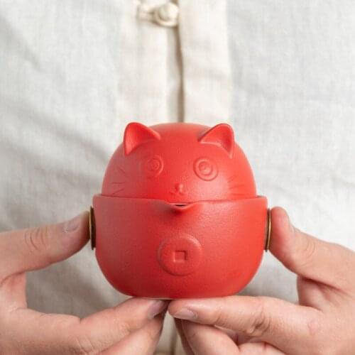 Ceramic Kuai Ke Cup 1Pot 2Cups Simple and Portable Travel Kung Fu Tea Set Outdoor Portable Car Teapot