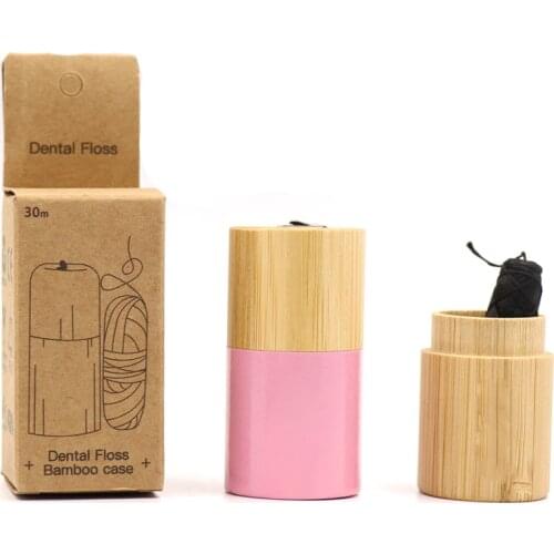 Colorful Painted Bamboo Tube with High Quality 30m Corn Dental Floss for Oral Health