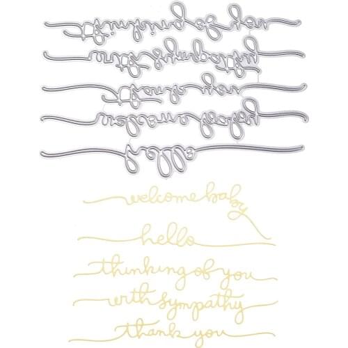 Metal Cutting Dies Creative Words Stencils Die Cuts Photo Greeting Card Making Dies Album Paper Art Card Embossing Scrapbooking